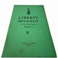 Vintage 1944 LIBERTY RESTAURANT Menu 1501 East Passyunk Philadelphia PA WWII Era