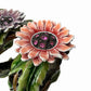 Set Of 3 Sunflower w/ Austrian Crystal Rhinestones NAPKIN RINGS Bronze Metal
