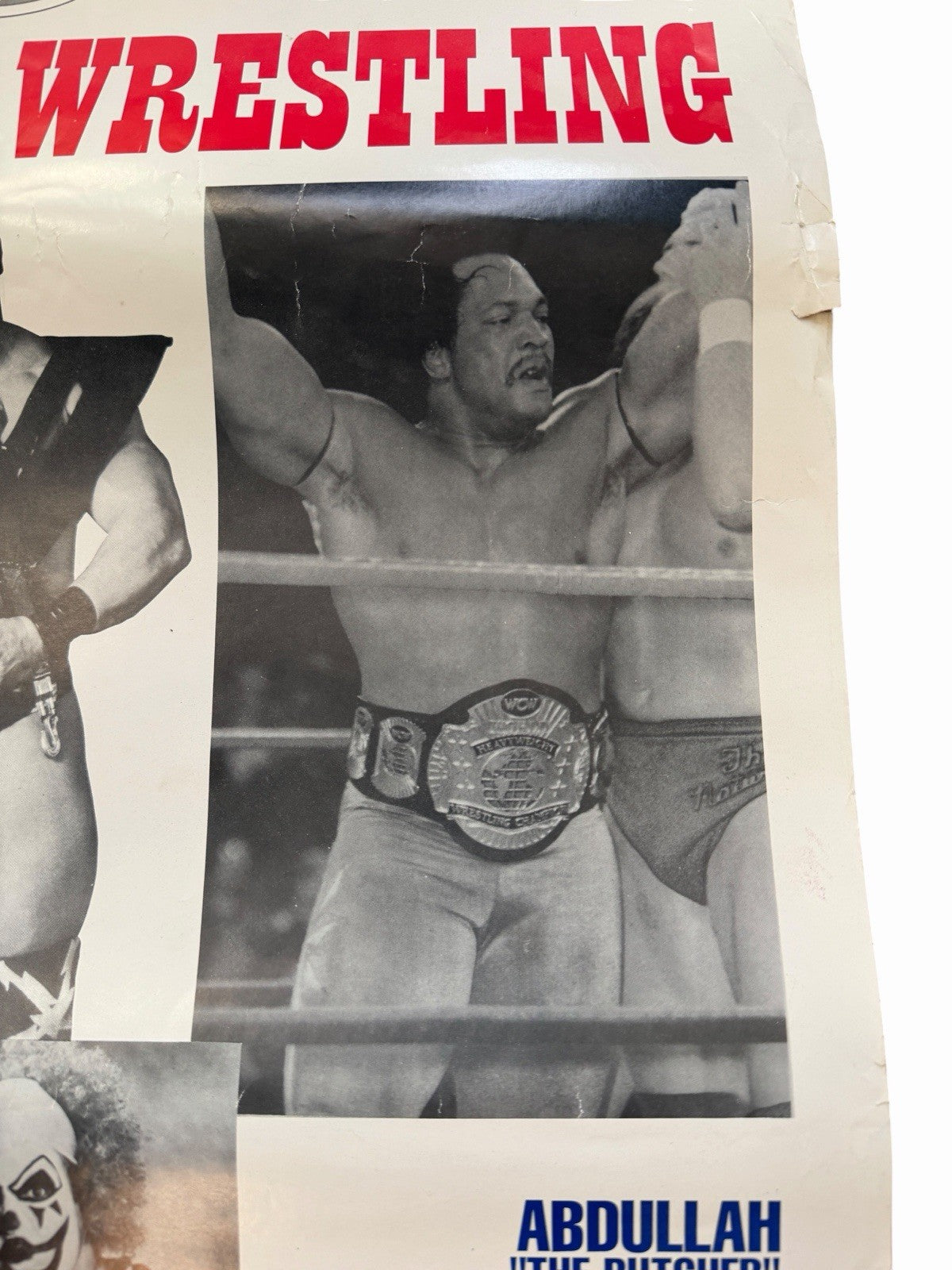 Vintage 1990s IWAS Superstar Wrestling Poster SABU Cactus Jack ROAD WARRIORS ECW
