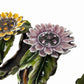 Set Of 3 Sunflower w/ Austrian Crystal Rhinestones NAPKIN RINGS Bronze Metal