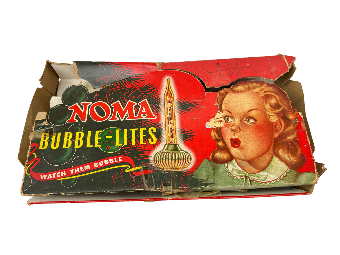 Vintage 1940’s NOMA BUBBLE LIGHTS Bubble-Lites #508 8 Biscuit Light C6 Set in BOX