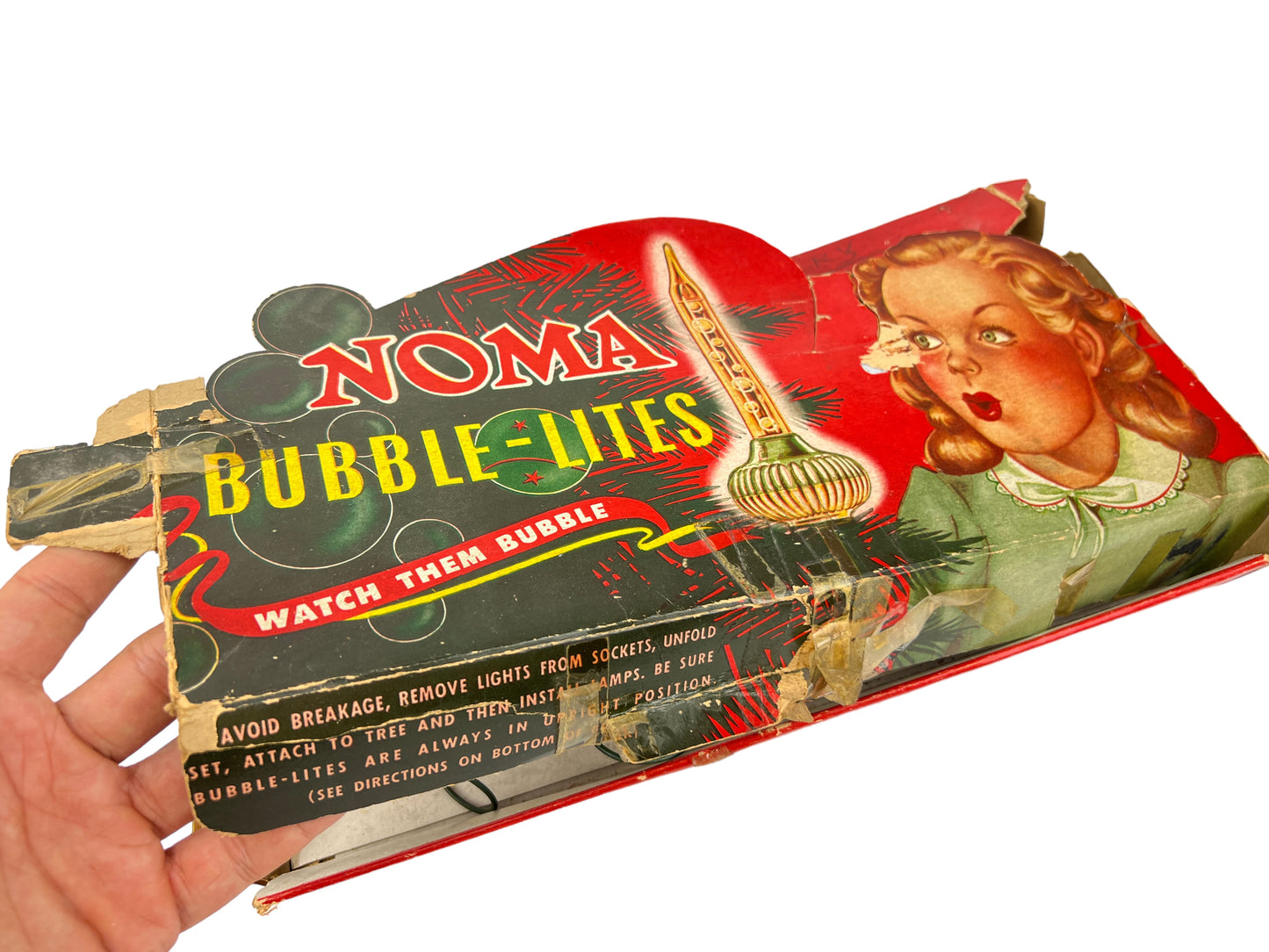 Vintage 1940’s NOMA BUBBLE LIGHTS Bubble-Lites #508 8 Biscuit Light C6 Set in BOX
