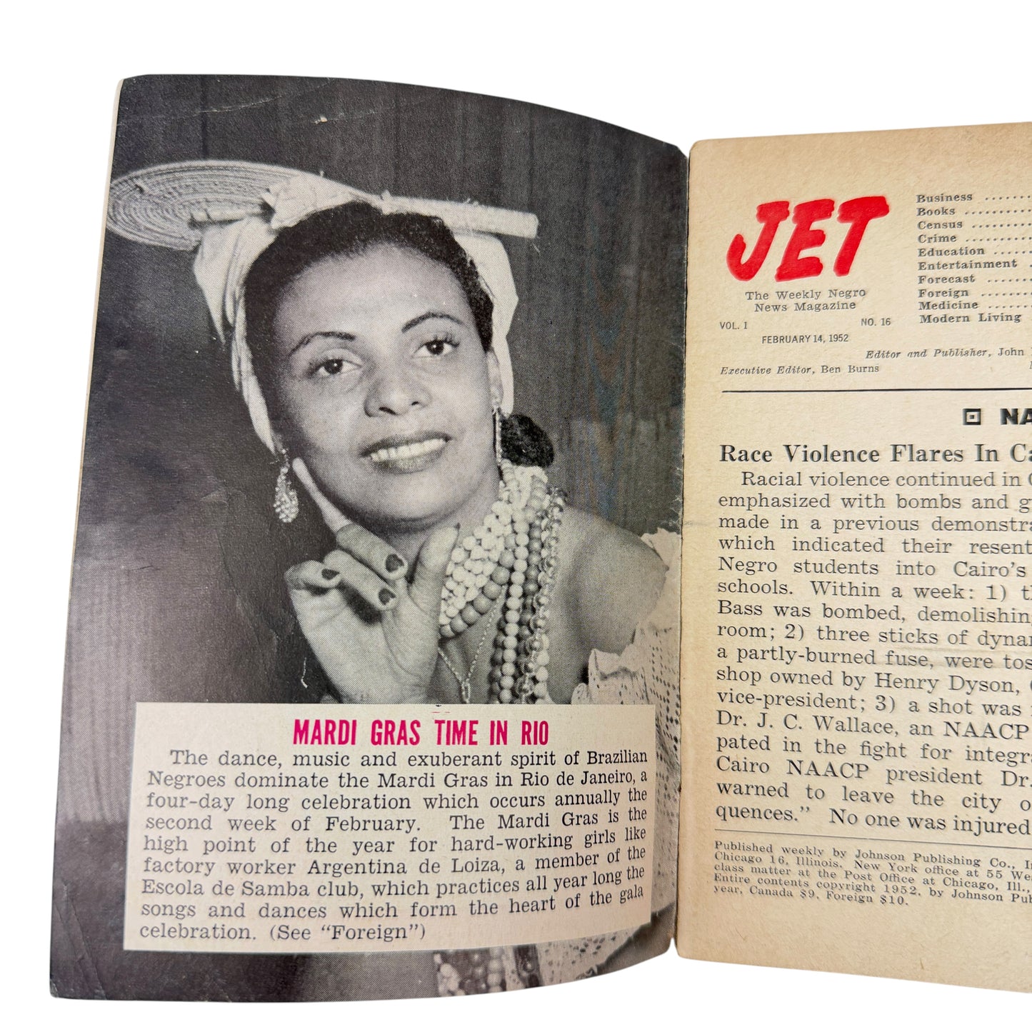 JET Magazine Feb 14, 1952 Acquanetta Hollywood’s Jungle Girl