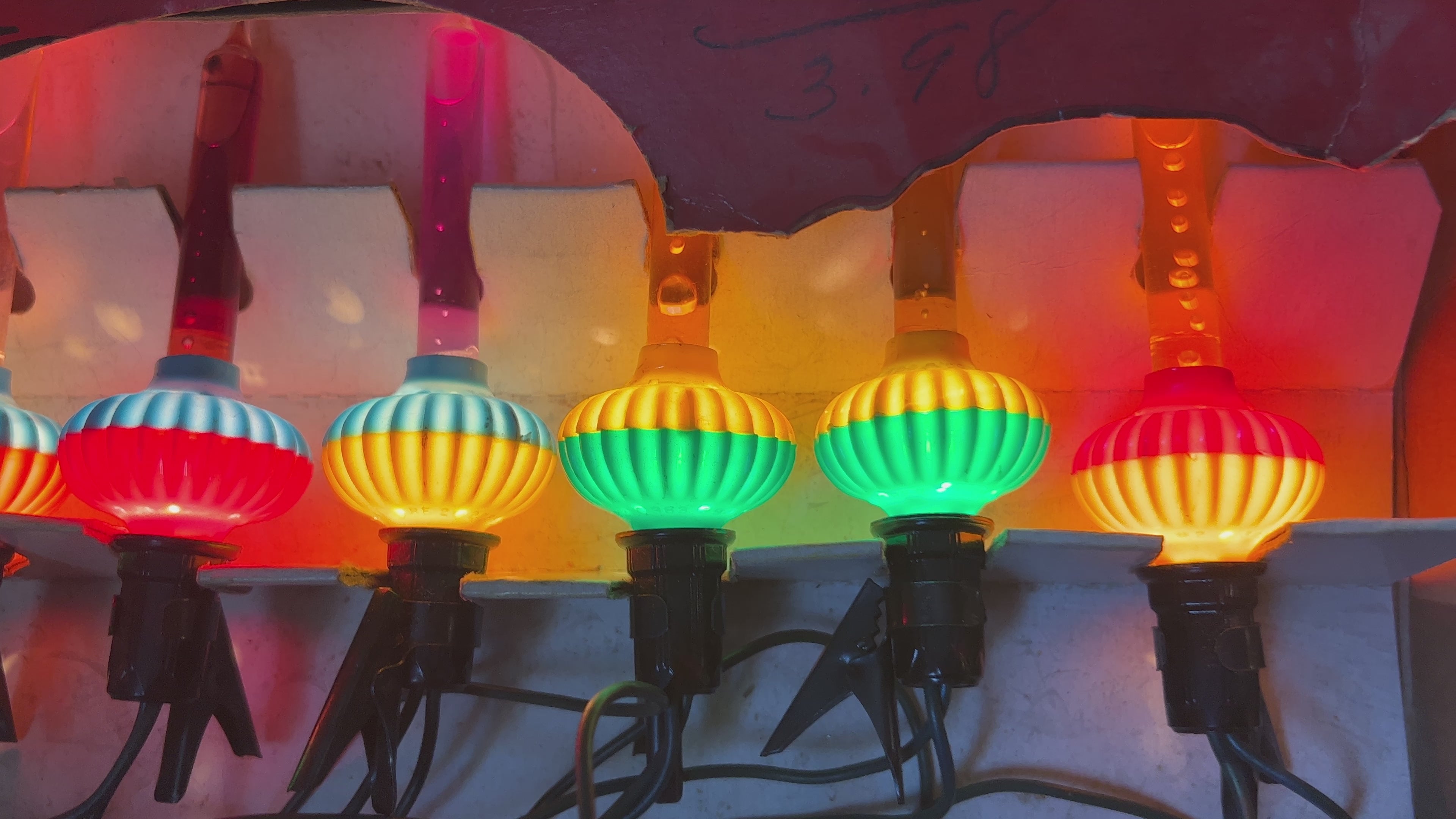 3 Vintage Noma Bubble Light Sets. EACH SET IS sale MISSING 1 Light BULB.