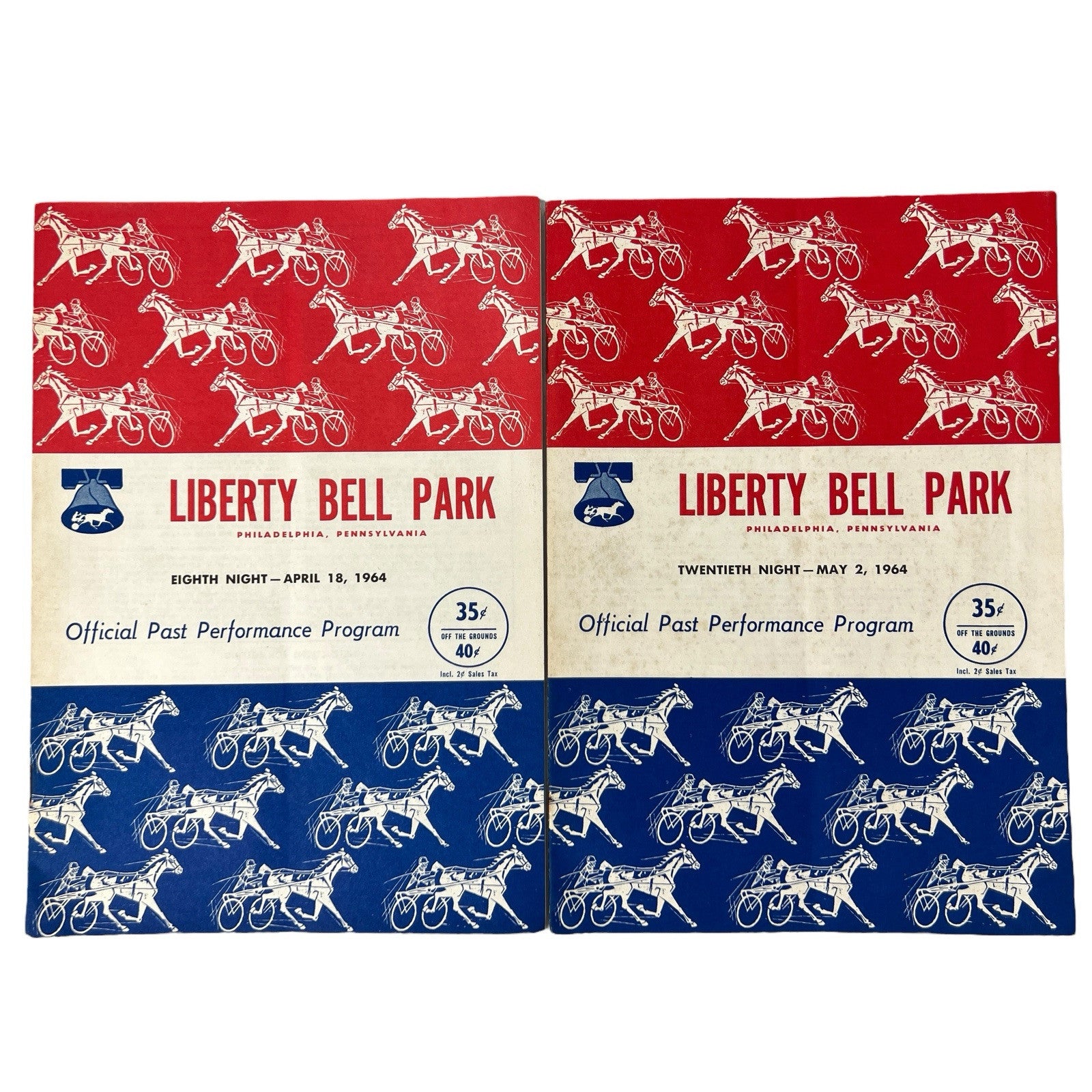 Vintage 1964 LIBERTY BELL PARK Harness Horse Racing 2 PROGRAMS 8th & 20th Nights