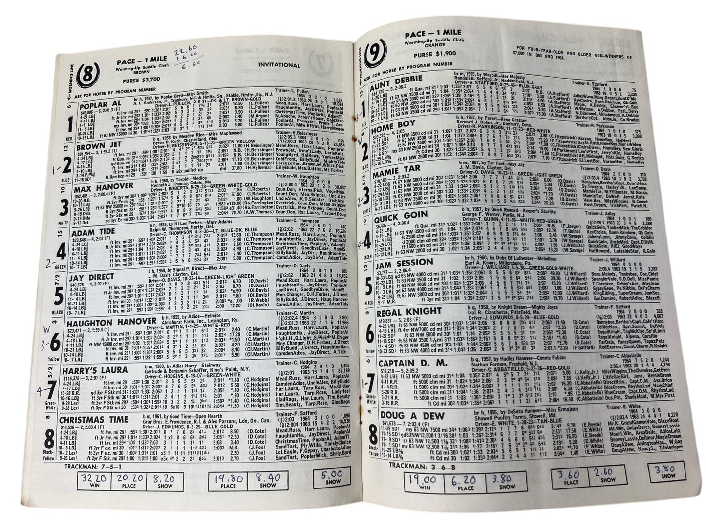 Vintage 1964 LIBERTY BELL PARK Harness Horse Racing 2 PROGRAMS 8th & 20th Nights