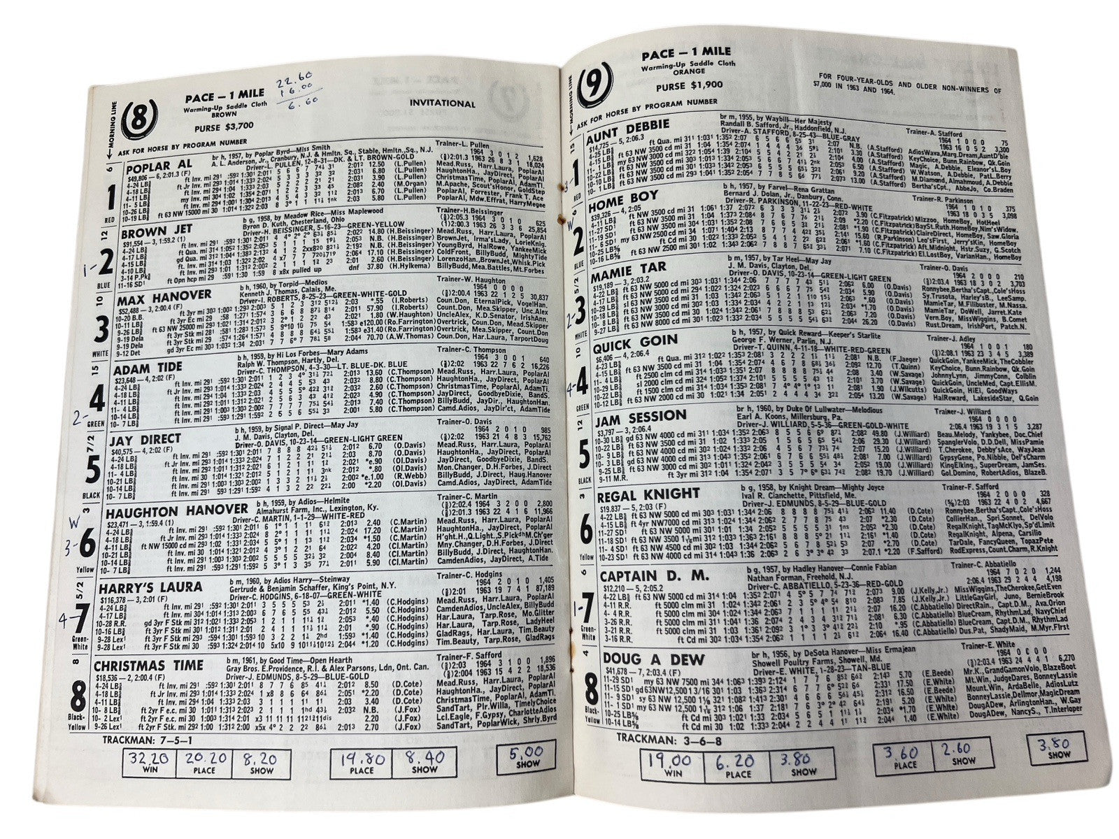Vintage 1964 LIBERTY BELL PARK Harness Horse Racing 2 PROGRAMS 8th & 20th Nights