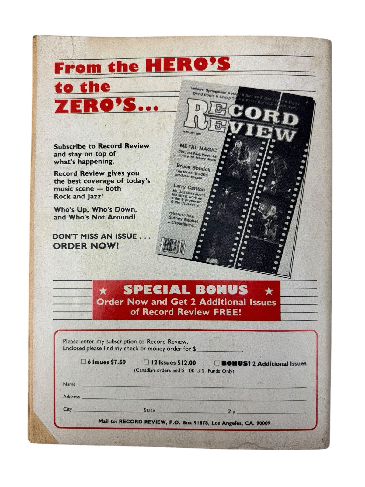 OZZY OSBOURNE ②インタビューピクチャーレコード新品 Vintage OZZY OSBOURNE 2 Issues RECORD REVIEW MAGAZINE 1981