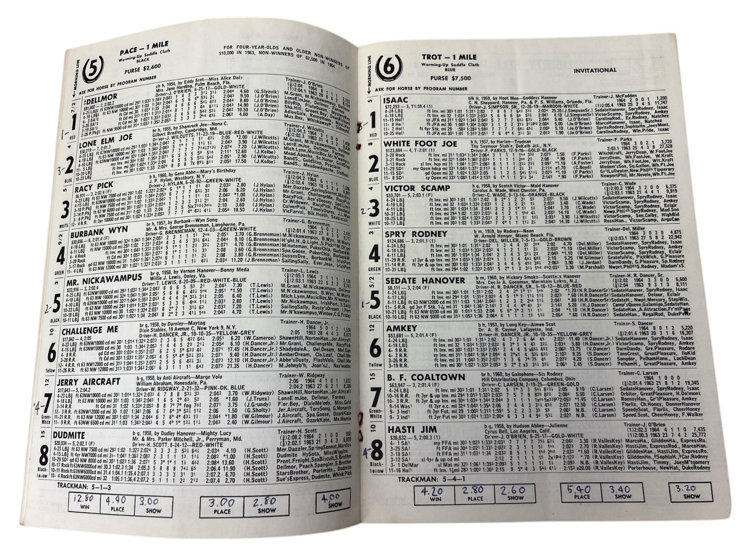 Vintage 1964 LIBERTY BELL PARK Harness Horse Racing 2 PROGRAMS 8th & 20th Nights