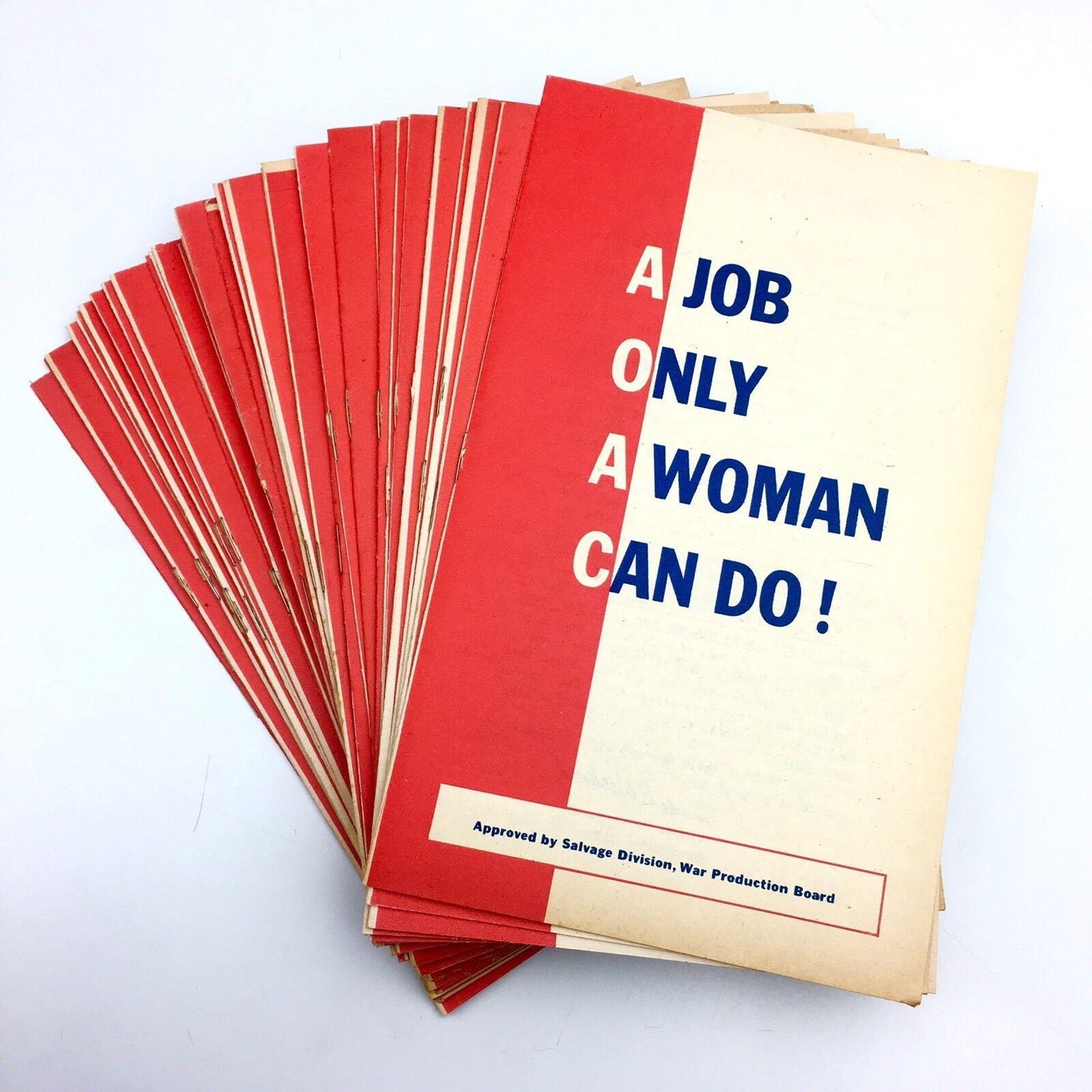 1943 WWII US War Dept Homefront Booklet A JOB ONLY A WOMAN CAN DO Save Waste Fat