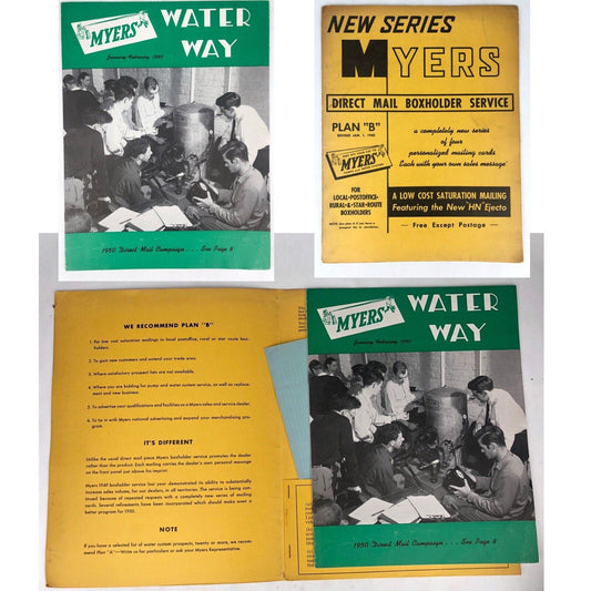 Vintage 1950 MYERS PUMP & WATER SYSTEMS Dealer Mail Campaign Magazine WATER WAY