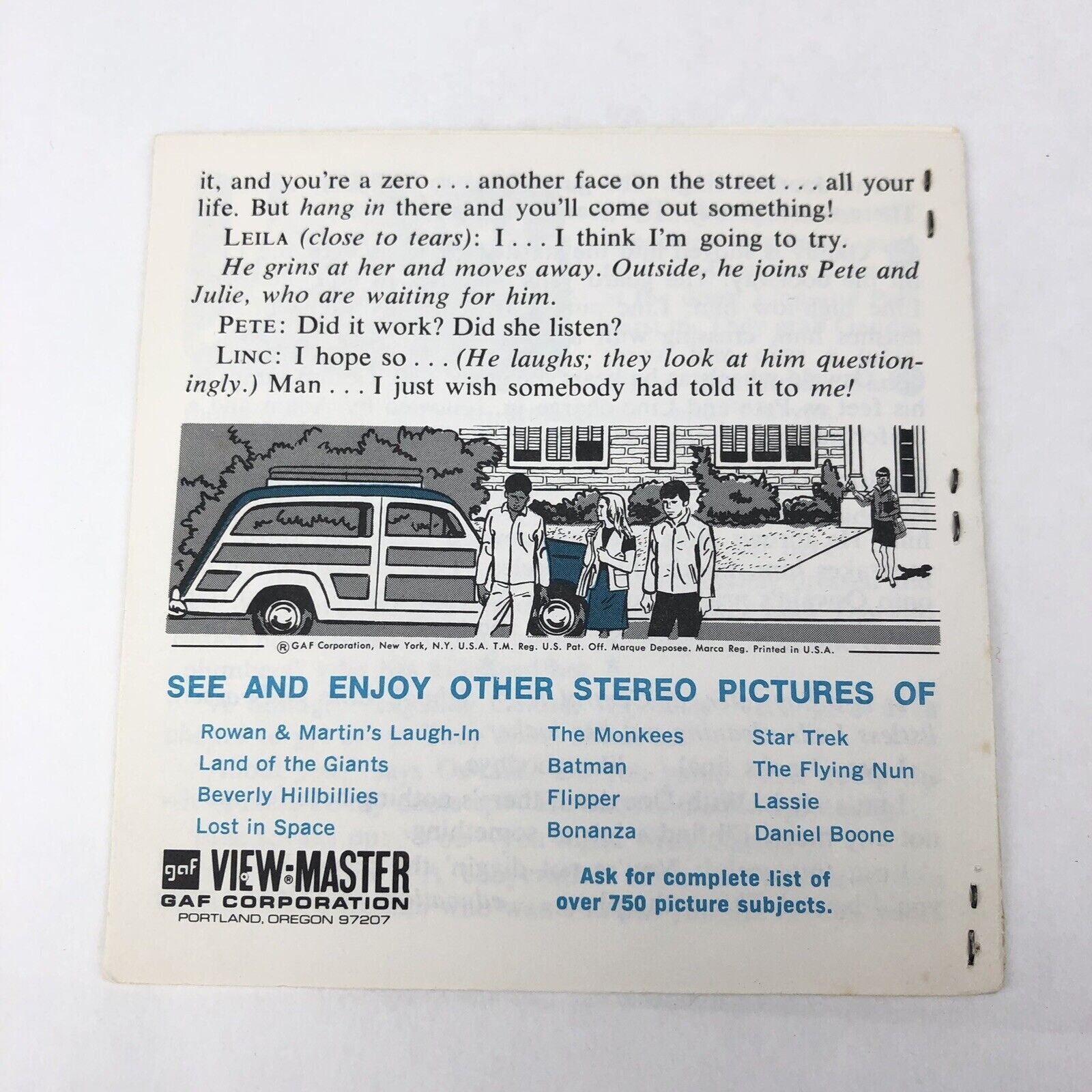Vintage 1968 MOD SQUAD 3 Reel GAF Viewmaster W/ Booklet TV Show B478 – Old  Souled