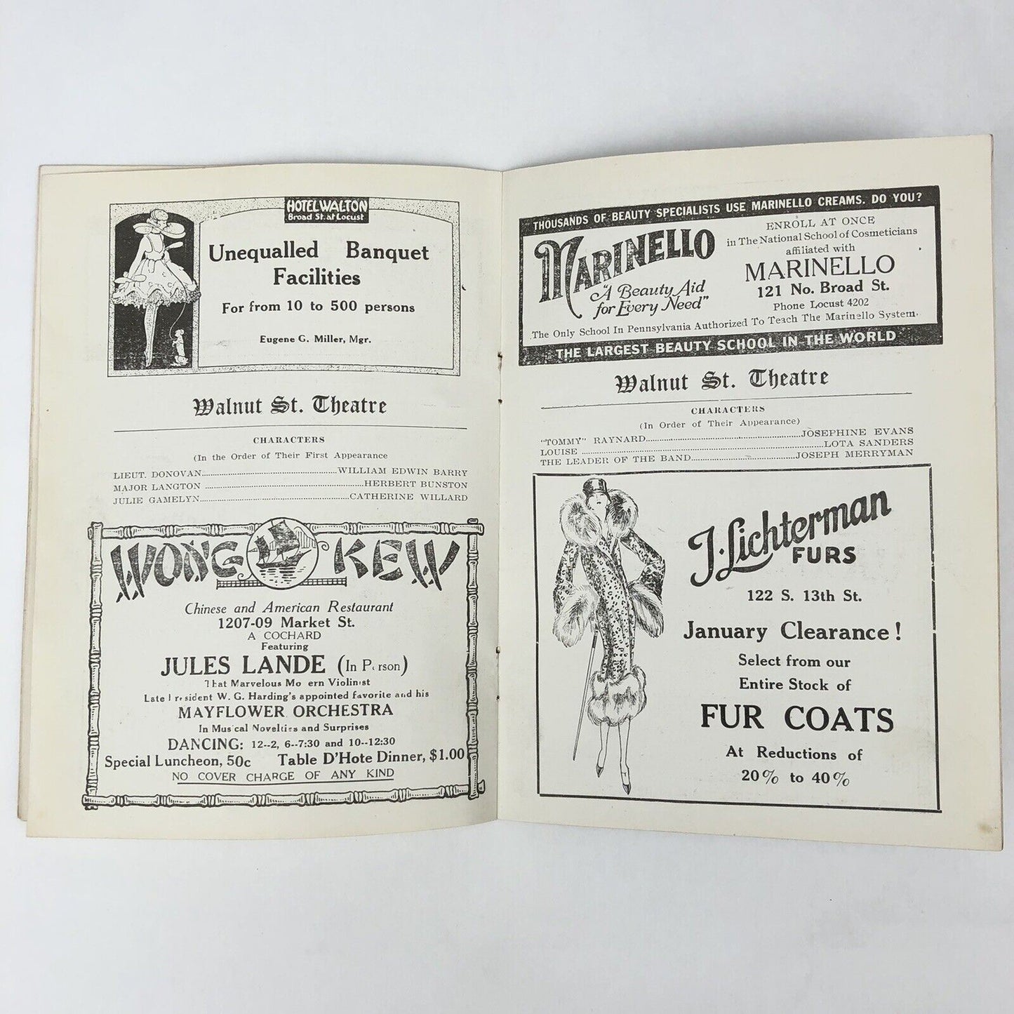 1925 Walnut Street Theatre Season Program Playbill PHILADELPHIA & STETSON ADS!