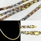 Tecnigold 18k ROSE YELLOW & WHITE GOLD Tri-Tone Flat Fancy Link Necklace Chain