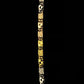Tecnigold 18k ROSE YELLOW & WHITE GOLD Tri-Tone Flat Fancy Link Necklace Chain