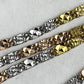 Tecnigold 18k ROSE YELLOW & WHITE GOLD Tri-Tone Flat Fancy Link Necklace Chain