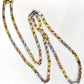 Tecnigold 18k ROSE YELLOW & WHITE GOLD Tri-Tone Flat Fancy Link Necklace Chain