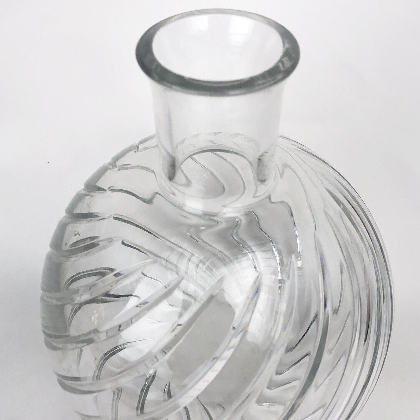 Baccarat France Crystal Cyclades Swirl 7 1/2” Vase Decanter Water Pitcher Signed
