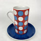 Vintage 1960’s MOD SET Of 4 Royal Crown POLKA DOT by Elena Cup & Saucers Coffee