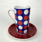Vintage 1960’s MOD SET Of 4 Royal Crown POLKA DOT by Elena Cup & Saucers Coffee
