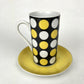Vintage 1960’s MOD SET Of 4 Royal Crown POLKA DOT by Elena Cup & Saucers Coffee