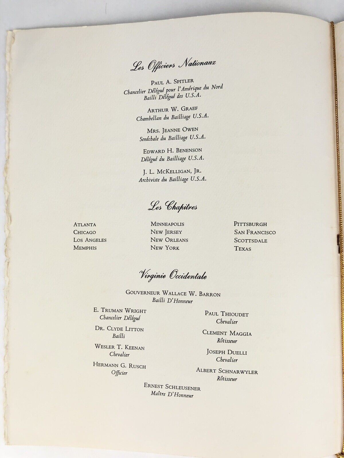 Vintage 1963 CHAINE DES ROTISSEURS Virginia Chapter INAUGURAL DINNER MENU