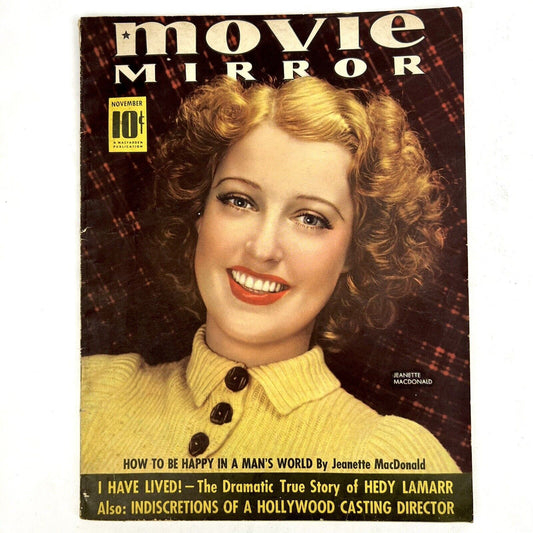 MOVIE MIRROR Magazine NOVEMBER 1938 Jeanette Macdonald Cover