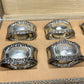 Antique Boxed Set of 6 ARGENTO 800 Italian SILVER Repousse Baroque Napkin Rings