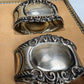 Antique Boxed Set of 6 ARGENTO 800 Italian SILVER Repousse Baroque Napkin Rings