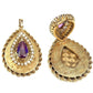 Vintage 14k Yellow Gold Rope Amethyst & Seed Pearl PHOTO LOCKET PENDANT Charm