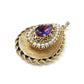 Vintage 14k Yellow Gold Rope Amethyst & Seed Pearl PHOTO LOCKET PENDANT Charm