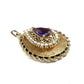 Vintage 14k Yellow Gold Rope Amethyst & Seed Pearl PHOTO LOCKET PENDANT Charm