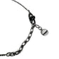 GIVENCHY Gunmetal Gray Chain Black Crystal Y Drop Pendant Necklace w/ Extender