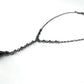 GIVENCHY Gunmetal Gray Chain Black Crystal Y Drop Pendant Necklace w/ Extender