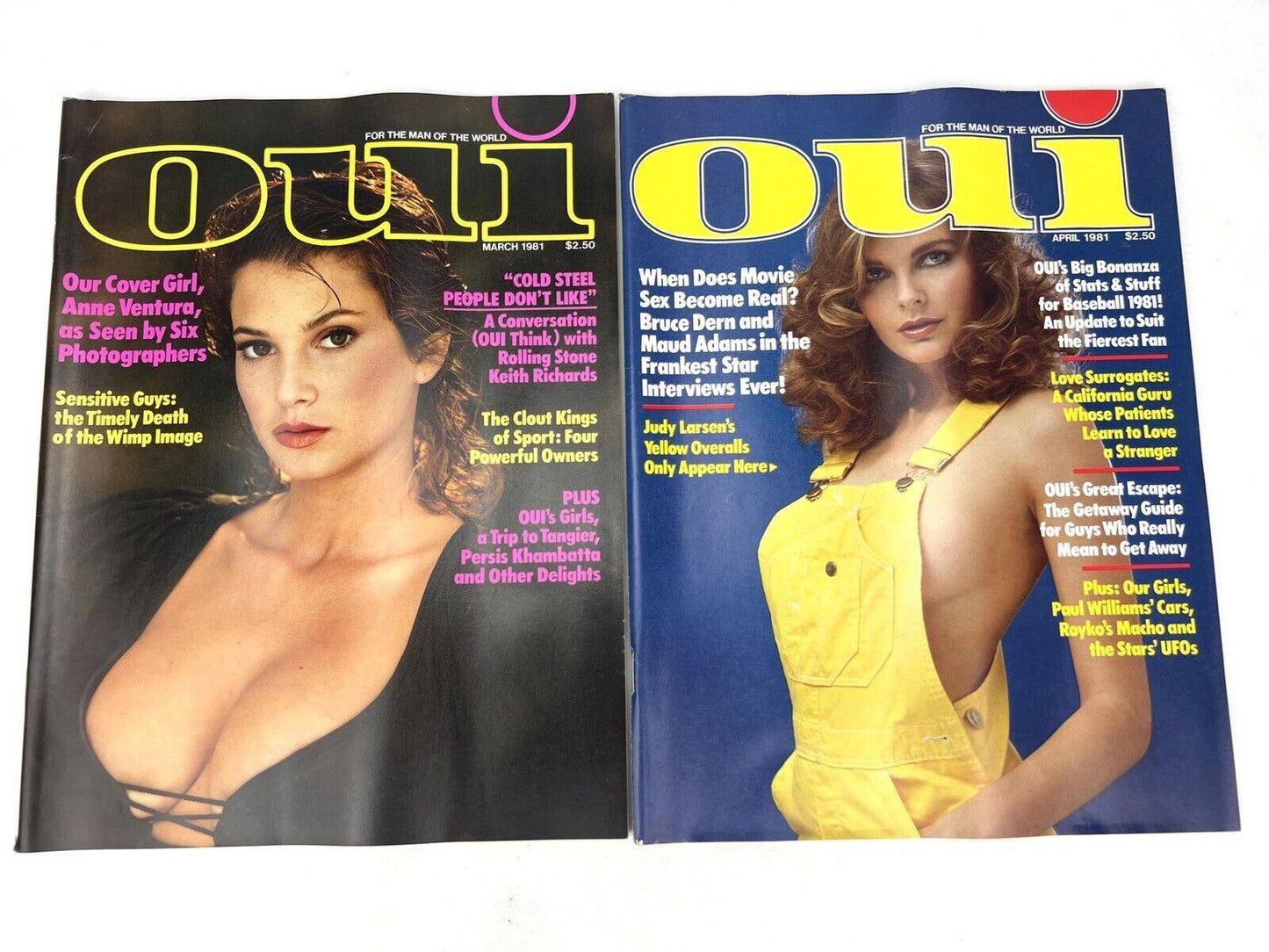 OUI Magazine 1981 COMPLETE FULL YEAR 12 Issues w/ Demi Moore Jan. Cover Playboy