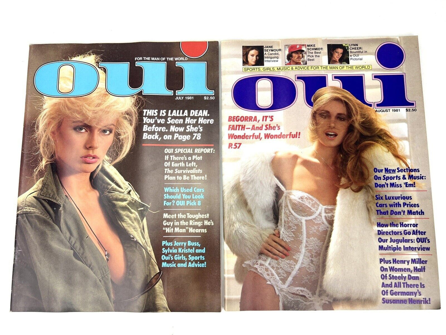 OUI Magazine 1981 COMPLETE FULL YEAR 12 Issues w/ Demi Moore Jan. Cover Playboy