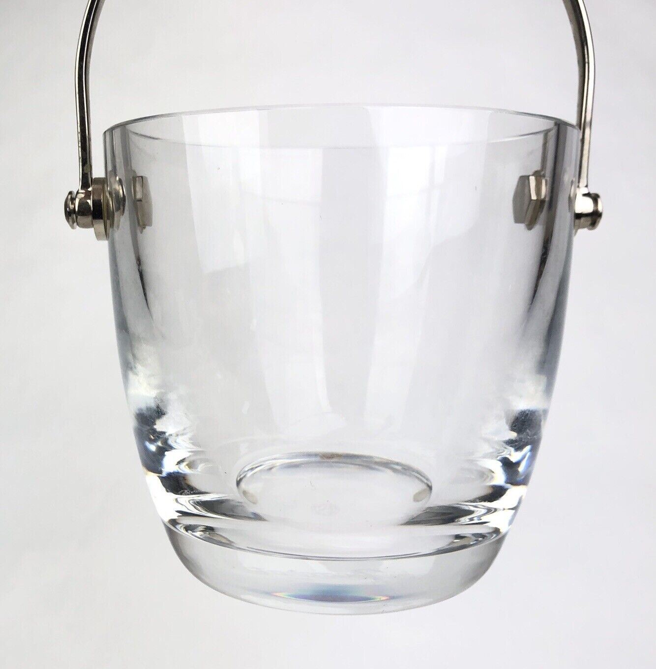Vintage BACCARAT Livourne ICE BUCKET Optic Crystal Art Glass SIGNED & ETCHED
