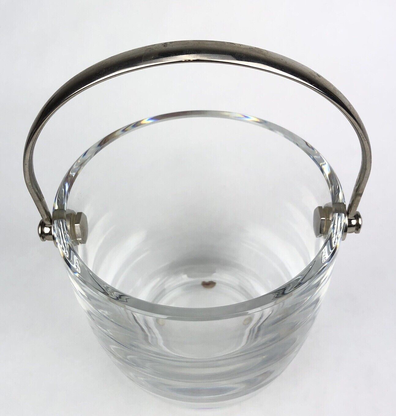 Vintage BACCARAT Livourne ICE BUCKET Optic Crystal Art Glass SIGNED & ETCHED