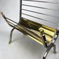 Vintage Italian Brass Ram’s Head & Steel Magazine Rack Maison Jansen Style