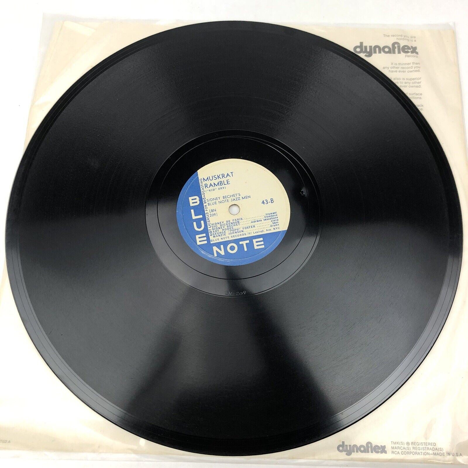 Blue Note #43 Sidney Bechet Jazz Men 78 RPM 12” Blue Horizon 