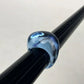 BACCARAT GALET WAVE AQUA BLUE PURPLE CRYSTAL RING Signed Glass Size 7 3/4