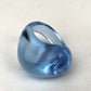BACCARAT GALET WAVE AQUA BLUE PURPLE CRYSTAL RING Signed Glass Size 7 3/4