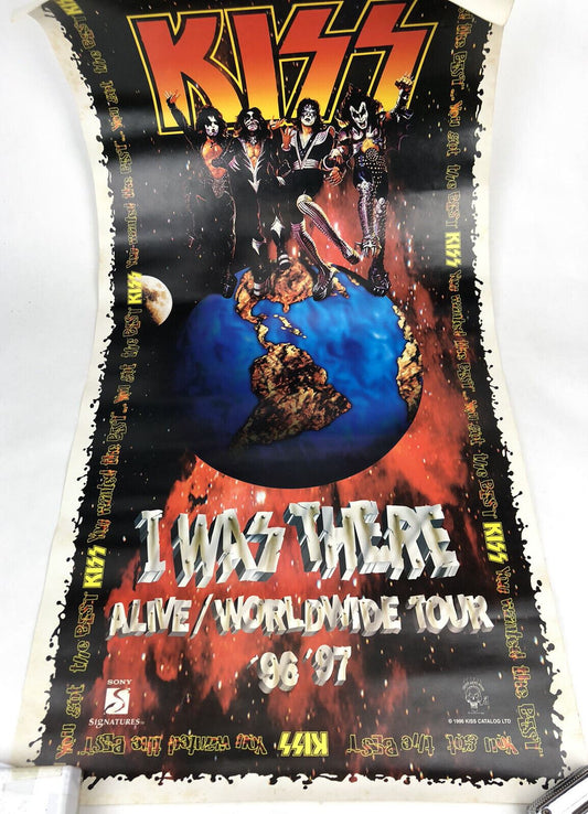 Original Vintage 1996 KISS Poster I WAS THERE ALIVE / WORLDWIDE TOUR 96 97 15x30