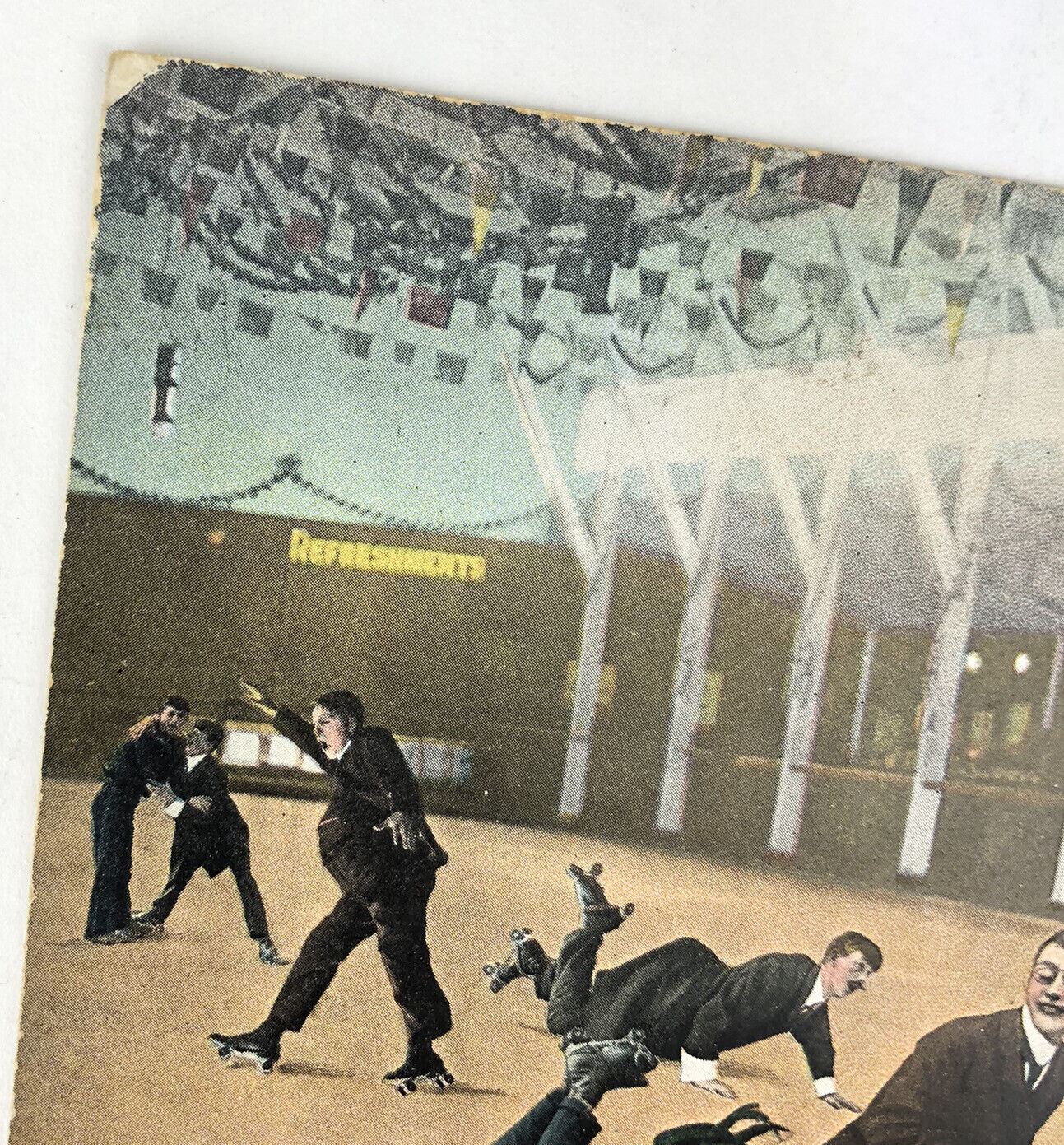 1909 BAMFORTH Series 1564 DOWN AT THE RINK Roller Skating Postcard Holmfirth