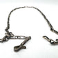 Vintage CUERNAVACA MEXICO Sterling Silver Unique Staple Link Chain Necklace