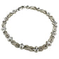 Vintage 10K WHITE GOLD BRACELET Diamond Cut Square Etched X Link Antique