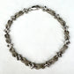 Vintage 10K WHITE GOLD BRACELET Diamond Cut Square Etched X Link Antique