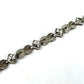 Vintage 10K WHITE GOLD BRACELET Diamond Cut Square Etched X Link Antique