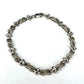 Vintage 10K WHITE GOLD BRACELET Diamond Cut Square Etched X Link Antique