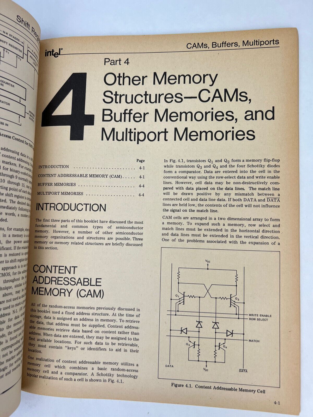 Vintage August 1973 INTEL MEMORY DESIGN HANDBOOK Early Computer History